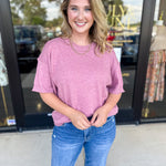 The Ella Knit Sweater Top - Mauve-230 Sweaters/Cardis-JODIFL-July & June Women's Fashion Boutique Located in San Antonio, Texas