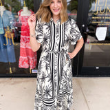 Palm City Midi Dress - Black-500 Midi-ENTRO-July & June Women's Fashion Boutique Located in San Antonio, Texas