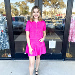 Posh Pink Short Sleeve Cardigan-230 Sweaters/Cardis-ENTRO-July & June Women's Fashion Boutique Located in San Antonio, Texas