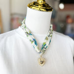 Scarf Necklace - Blue & Green Garden-110 Jewelry & Hair-HART DESIGNS-July & June Women's Fashion Boutique Located in San Antonio, Texas