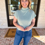 Soft Bloom Everyday Knit Top - Mint-230 Sweaters/Cardis-ENTRO-July & June Women's Fashion Boutique Located in San Antonio, Texas