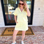 Weekend Traveler Skort Set - Lemon-300 Athleisure/Lounge-RAE MODE-July & June Women's Fashion Boutique Located in San Antonio, Texas