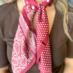 Paisley Square Scarf - Wine-130 ACCESSORIES-SHIRALEAH-July & June Women's Fashion Boutique Located in San Antonio, Texas