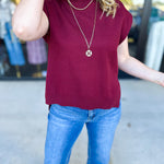 The Abigail Sweater Top - Burgundy-230 Sweaters/Cardis-ENTRO-July & June Women's Fashion Boutique Located in San Antonio, Texas