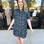 The Rosie Denim Mini Dress - Charcoal-510 Mini-ENTRO-July & June Women's Fashion Boutique Located in San Antonio, Texas