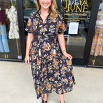 THML - Elise Garden Midi Dress-500 Midi-THML-July & June Women's Fashion Boutique Located in San Antonio, Texas