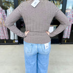 Kinsley Long Sleeve - Taupe-210 Casual Blouses-POLOGRAM-July & June Women's Fashion Boutique Located in San Antonio, Texas
