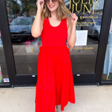 The Summertime Savvy Midi Dress - Red-500 Midi-SKIES ARE BLUE-July & June Women's Fashion Boutique Located in San Antonio, Texas
