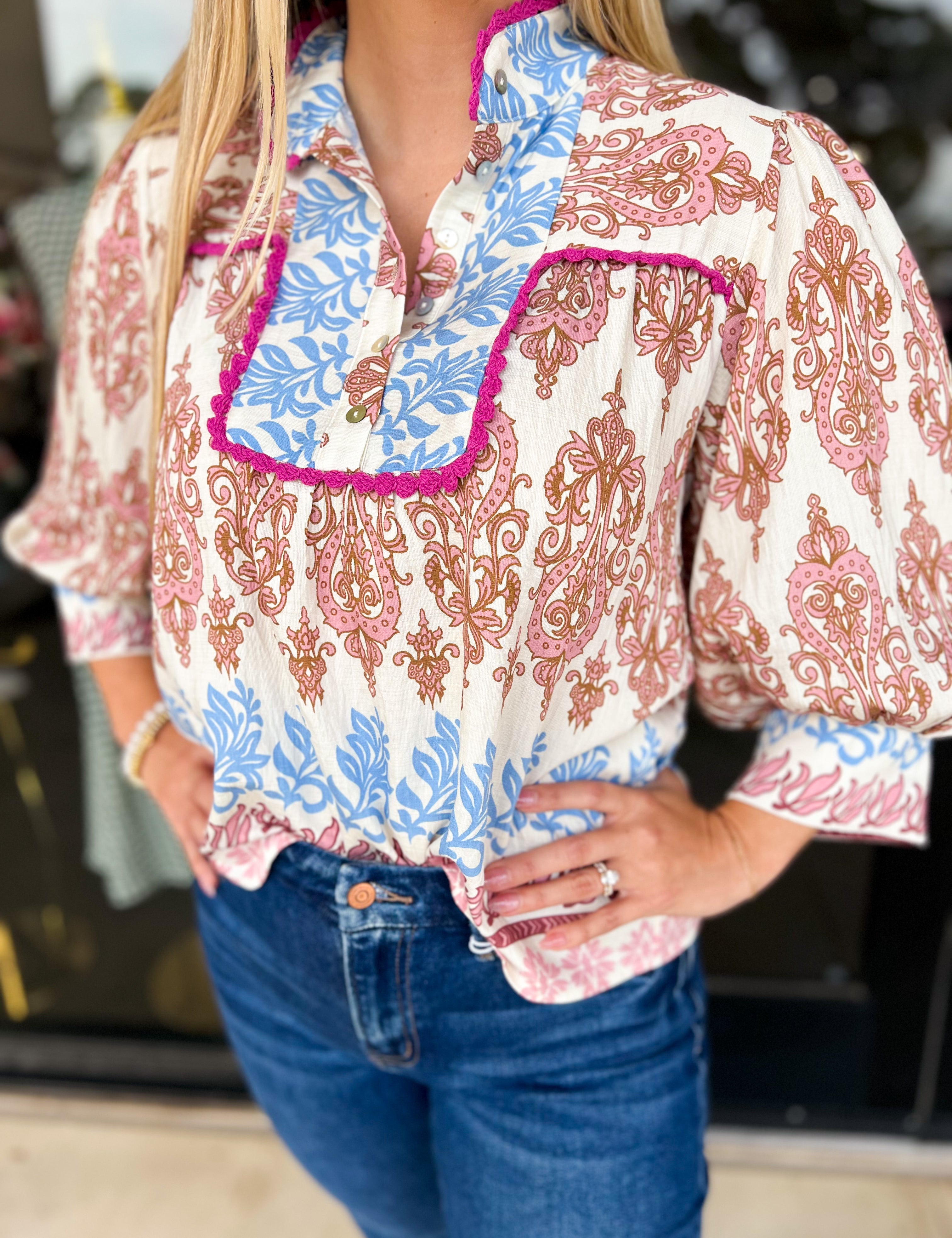 THML - The Faith Blouse-200 Fashion Blouses-THML-July & June Women's Fashion Boutique Located in San Antonio, Texas