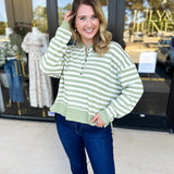Casual Cool Henley Long Sleeve - Sage-210 Casual Blouses-POLOGRAM-July & June Women's Fashion Boutique Located in San Antonio, Texas