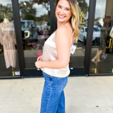 Champagne Satin Cami-200 Fashion Blouses-SKIES ARE BLUE-July & June Women's Fashion Boutique Located in San Antonio, Texas