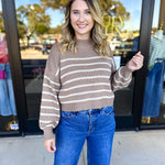 Pink Friday Doorbuster - Mock Neck Sweater Top - Coco - IN STORE-PINK FRIDAY DOORBUSTERS-BLU PEPPER-July & June Women's Fashion Boutique Located in San Antonio, Texas