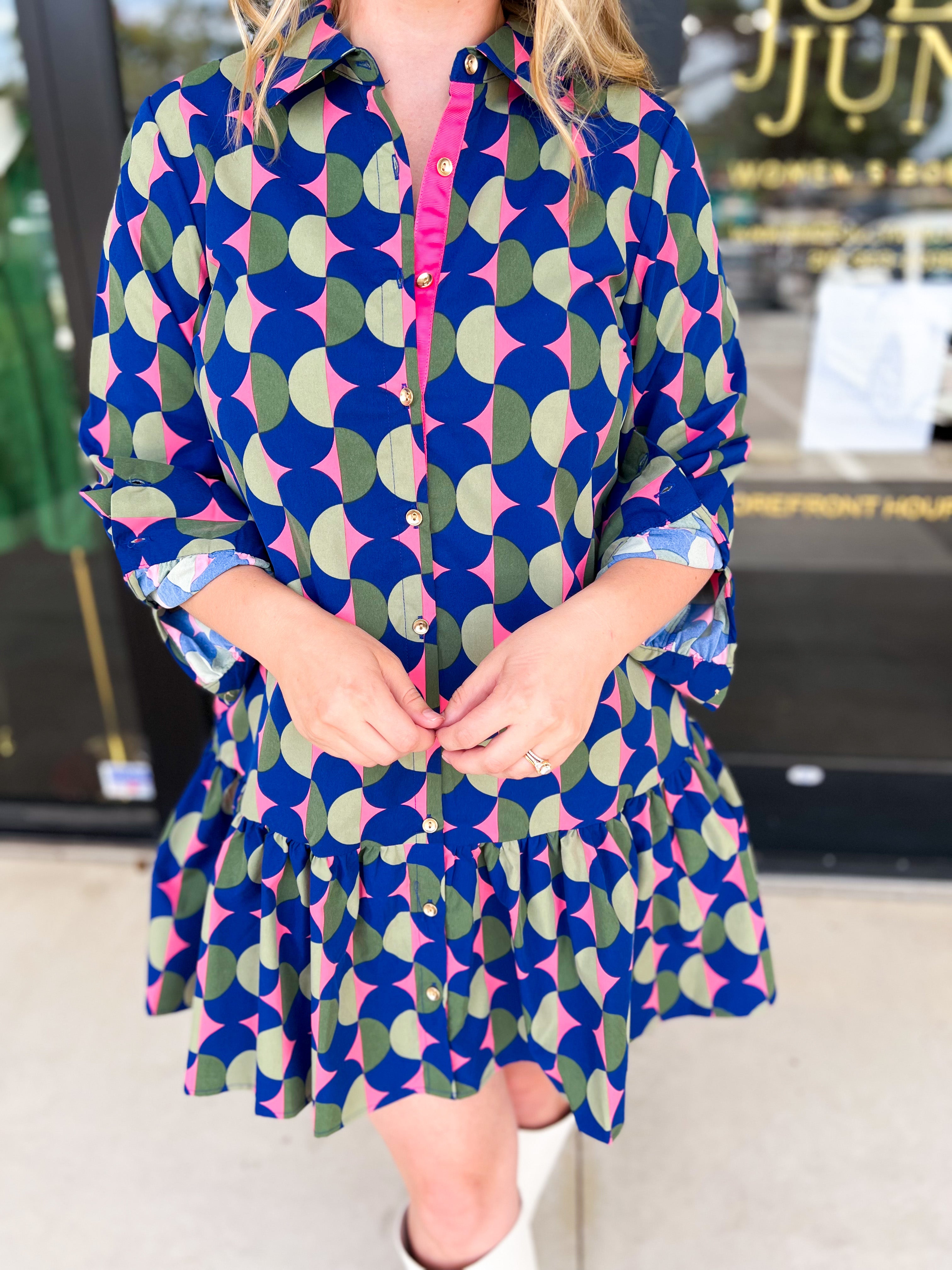 Mary Square - Abstract Fiona Mini Dress-510 Mini-MARY SQUARE-July & June Women's Fashion Boutique Located in San Antonio, Texas