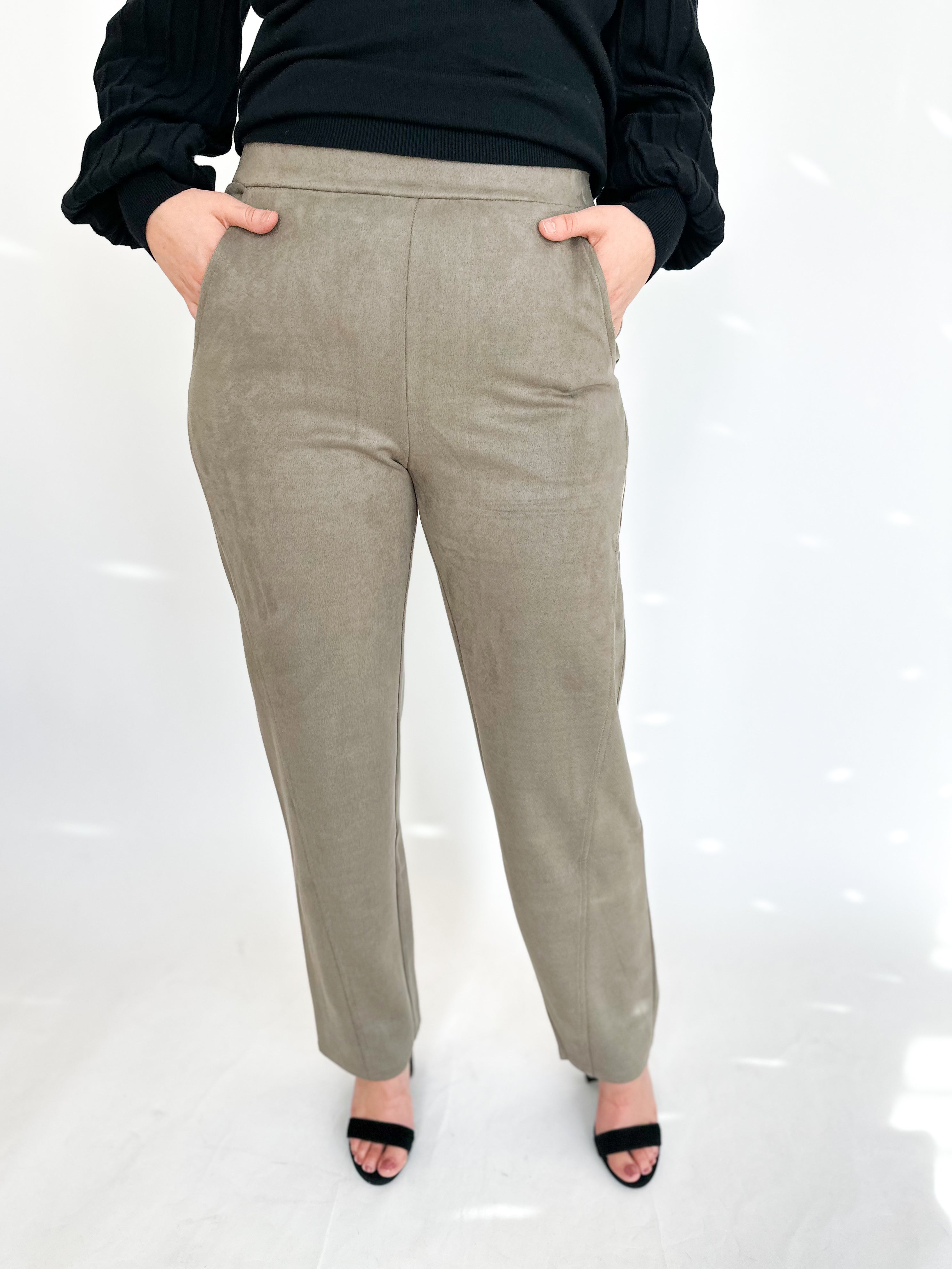 Chic Trousers - Mocha-400 Pants-ALLIE ROSE-July & June Women's Fashion Boutique Located in San Antonio, Texas