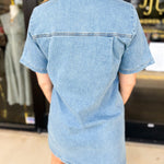 Light Denim Zip Mini Dress-510 Mini-FATE-July & June Women's Fashion Boutique Located in San Antonio, Texas