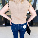The Kate Sweater Vest - Mocha-230 Sweaters/Cardis-ENTRO-July & June Women's Fashion Boutique Located in San Antonio, Texas