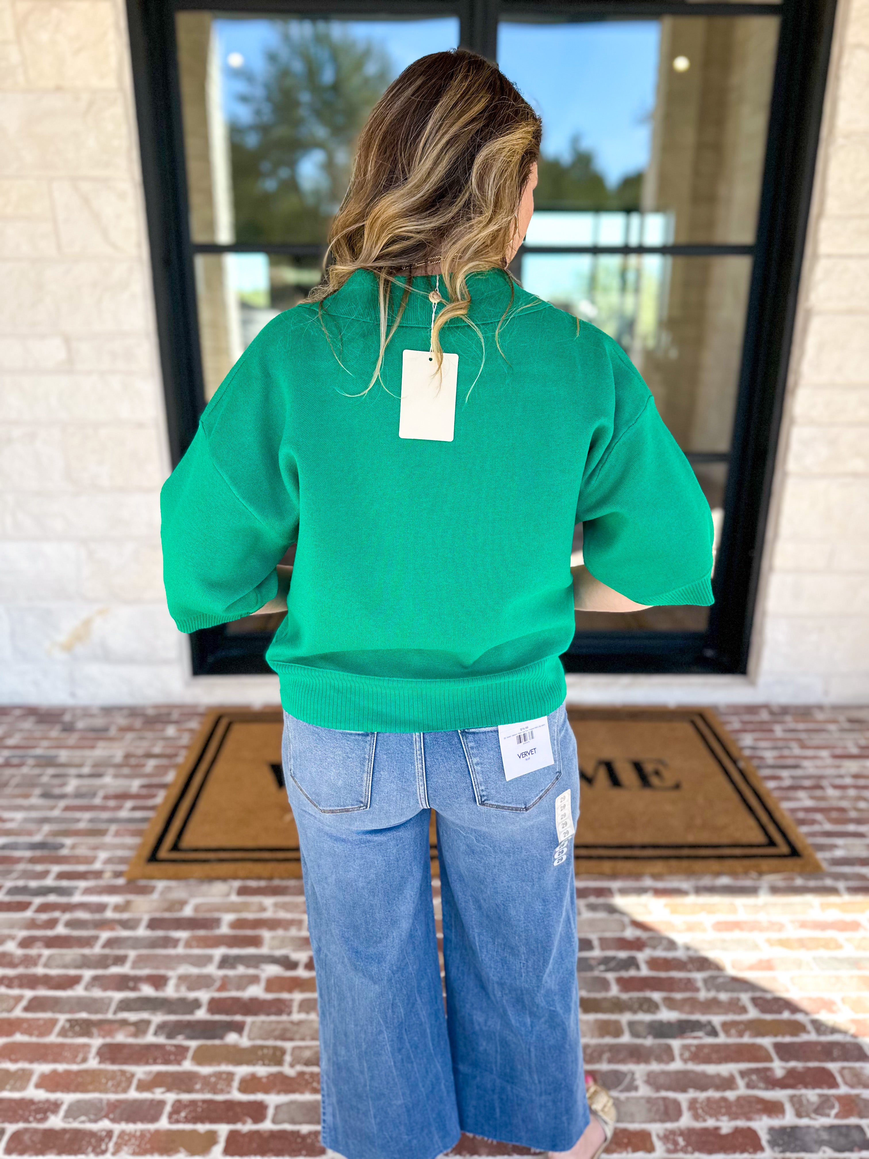The Go-To Girl Sweater Top - Green-230 Sweaters/Cardis-ENTRO-July & June Women's Fashion Boutique Located in San Antonio, Texas