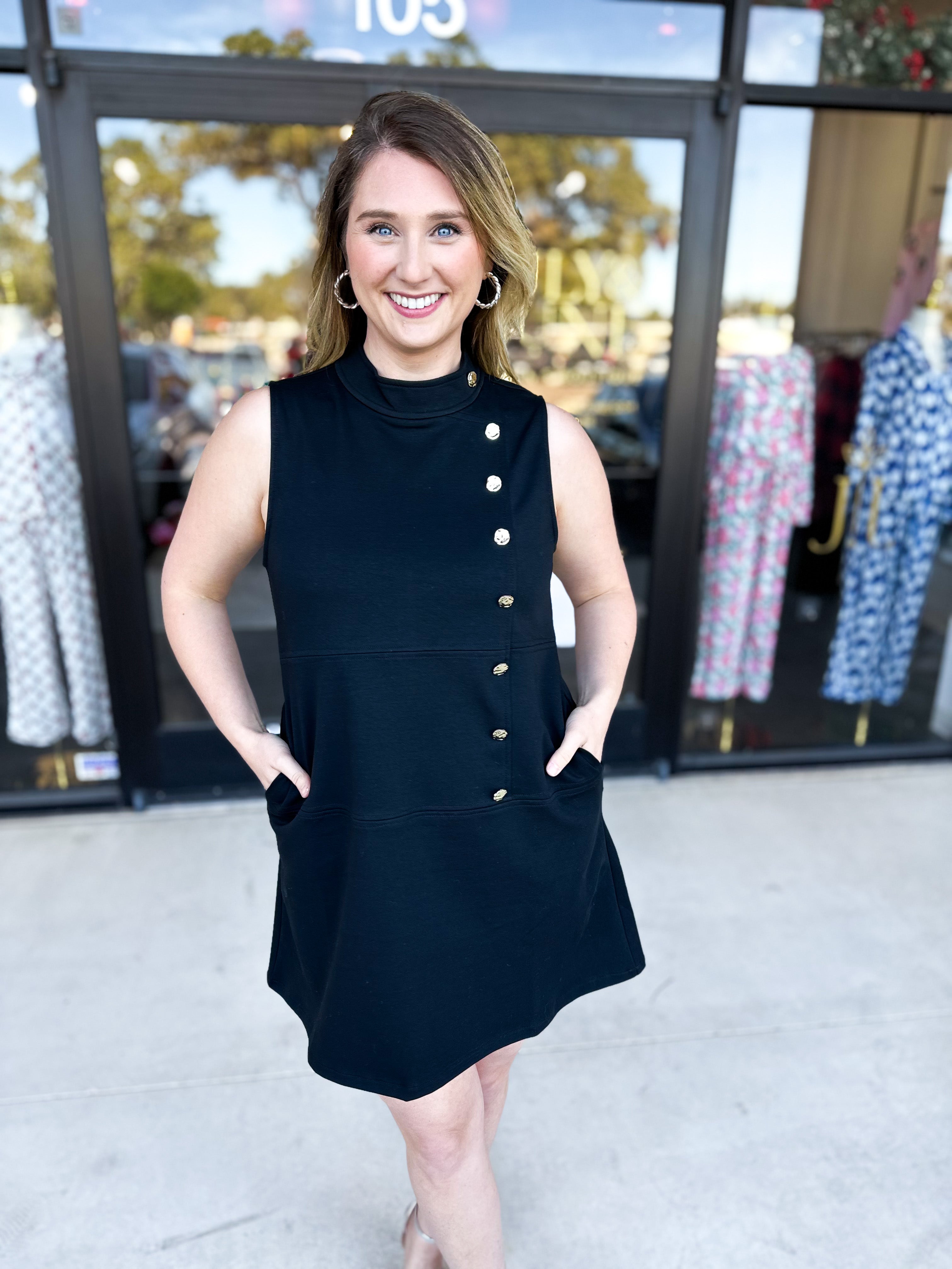 THML - Black Chic Mini Dress-510 Mini-THML-July & June Women's Fashion Boutique Located in San Antonio, Texas