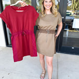 The Everyday Active Mini Dress - Burgundy-510 Mini-JODIFL-July & June Women's Fashion Boutique Located in San Antonio, Texas