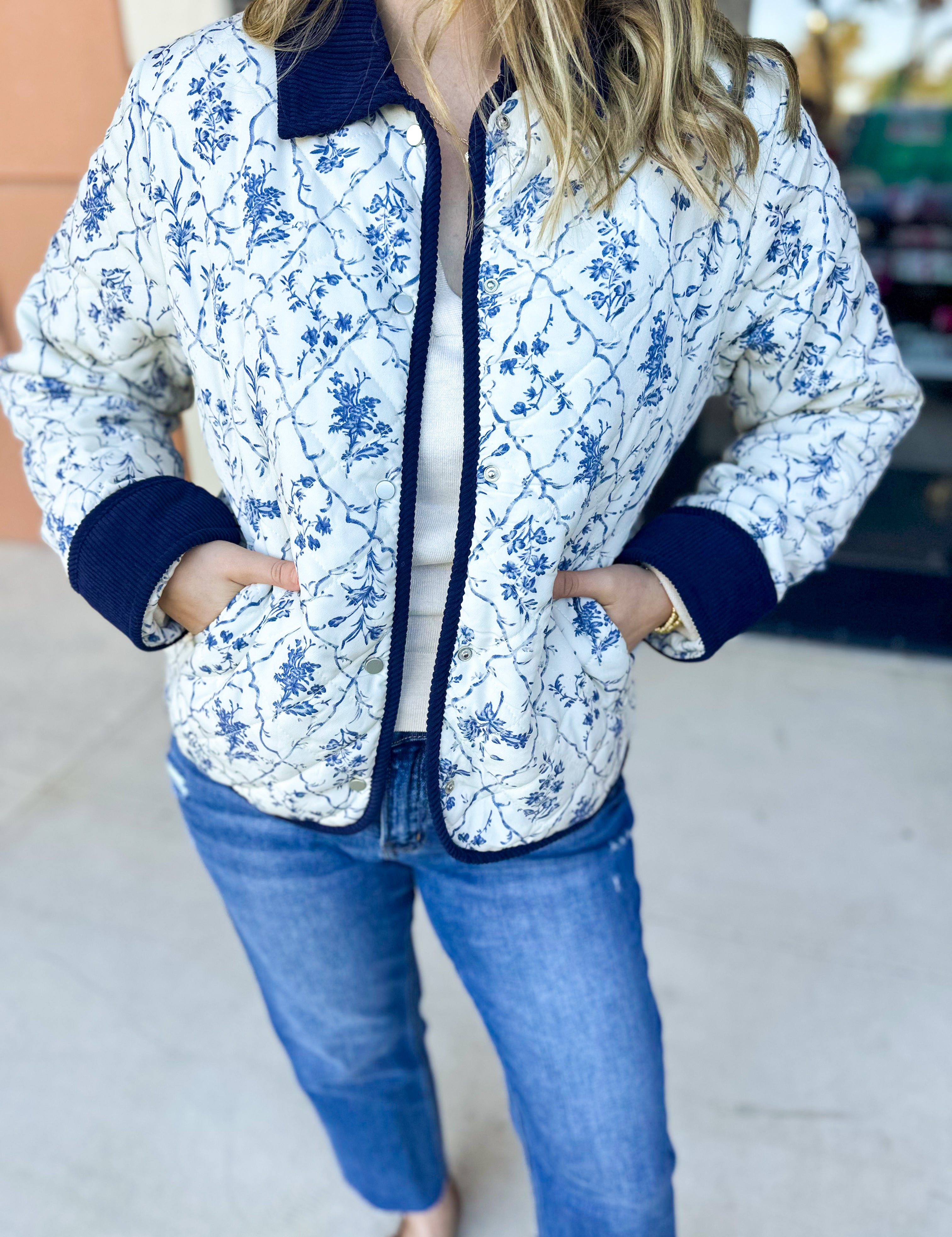 The Kacey Quilted Jacket-600 Outerwear-ENTRO-July & June Women's Fashion Boutique Located in San Antonio, Texas