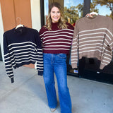 Pink Friday Doorbuster - Mock Neck Sweater Top - Burgundy - IN STORE-PINK FRIDAY DOORBUSTERS-BLU PEPPER-July & June Women's Fashion Boutique Located in San Antonio, Texas