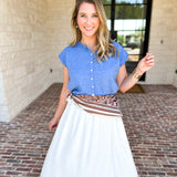 Closet Staple White Midi Skirt-410 Shorts/Skirts-STYLE USA-July & June Women's Fashion Boutique Located in San Antonio, Texas