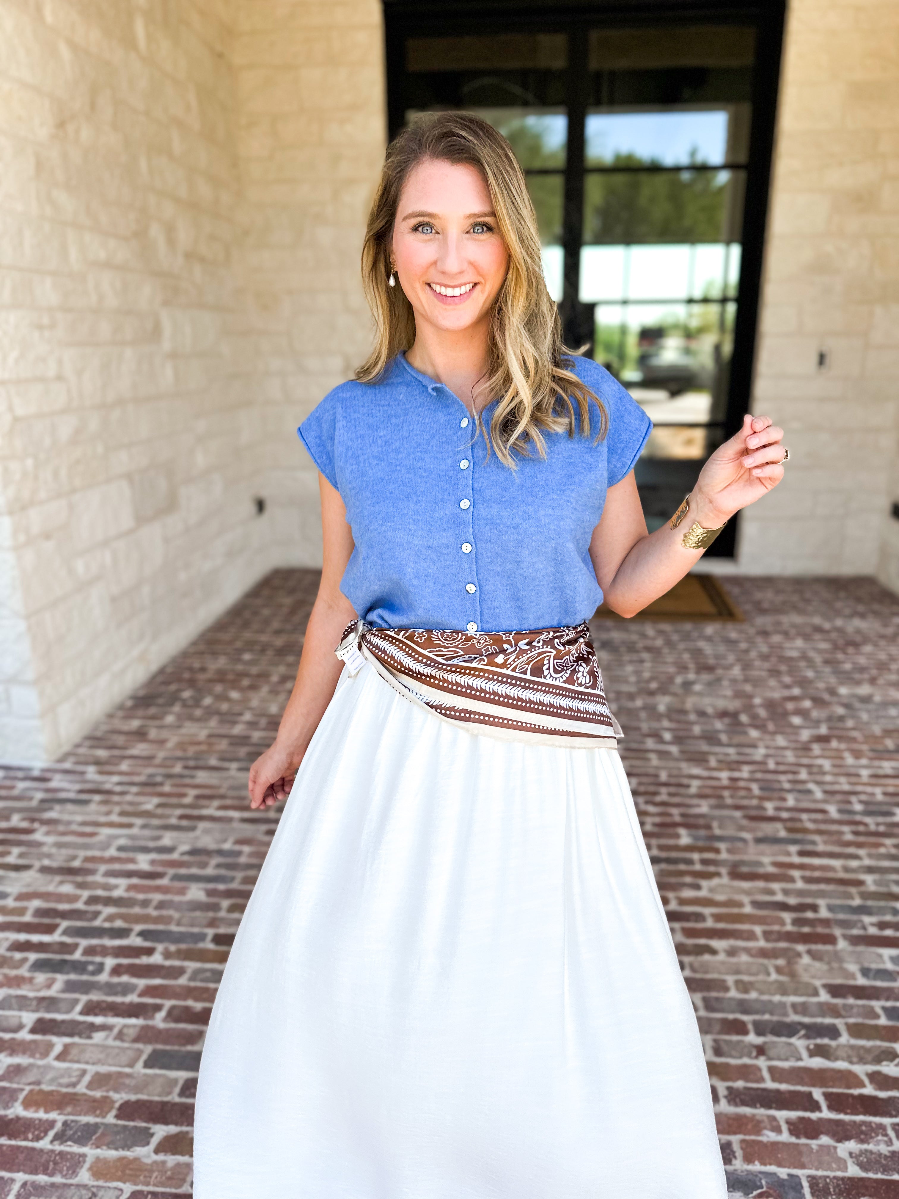 Closet Staple White Midi Skirt-410 Shorts/Skirts-STYLE USA-July & June Women's Fashion Boutique Located in San Antonio, Texas