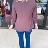 The Blair Blazer - Espresso-600 Outerwear-SKIES ARE BLUE-July & June Women's Fashion Boutique Located in San Antonio, Texas