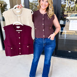 Classic Chic Knit Vest - Ecru-230 Sweaters/Cardis-ENTRO-July & June Women's Fashion Boutique Located in San Antonio, Texas