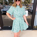 Green Garden Mini Dress-510 Mini-ENTRO-July & June Women's Fashion Boutique Located in San Antonio, Texas