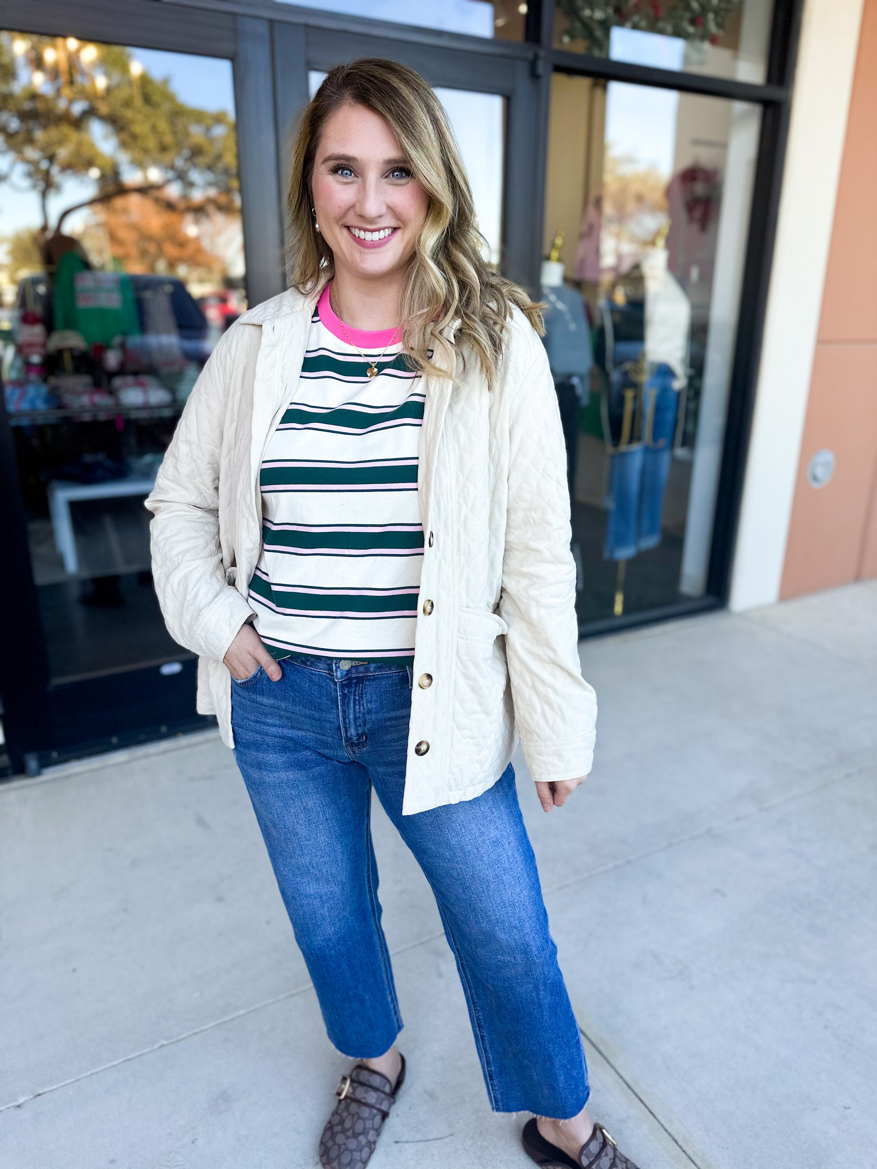 Cream Quilted Jacket-600 Outerwear-LISTICLE-July & June Women's Fashion Boutique Located in San Antonio, Texas