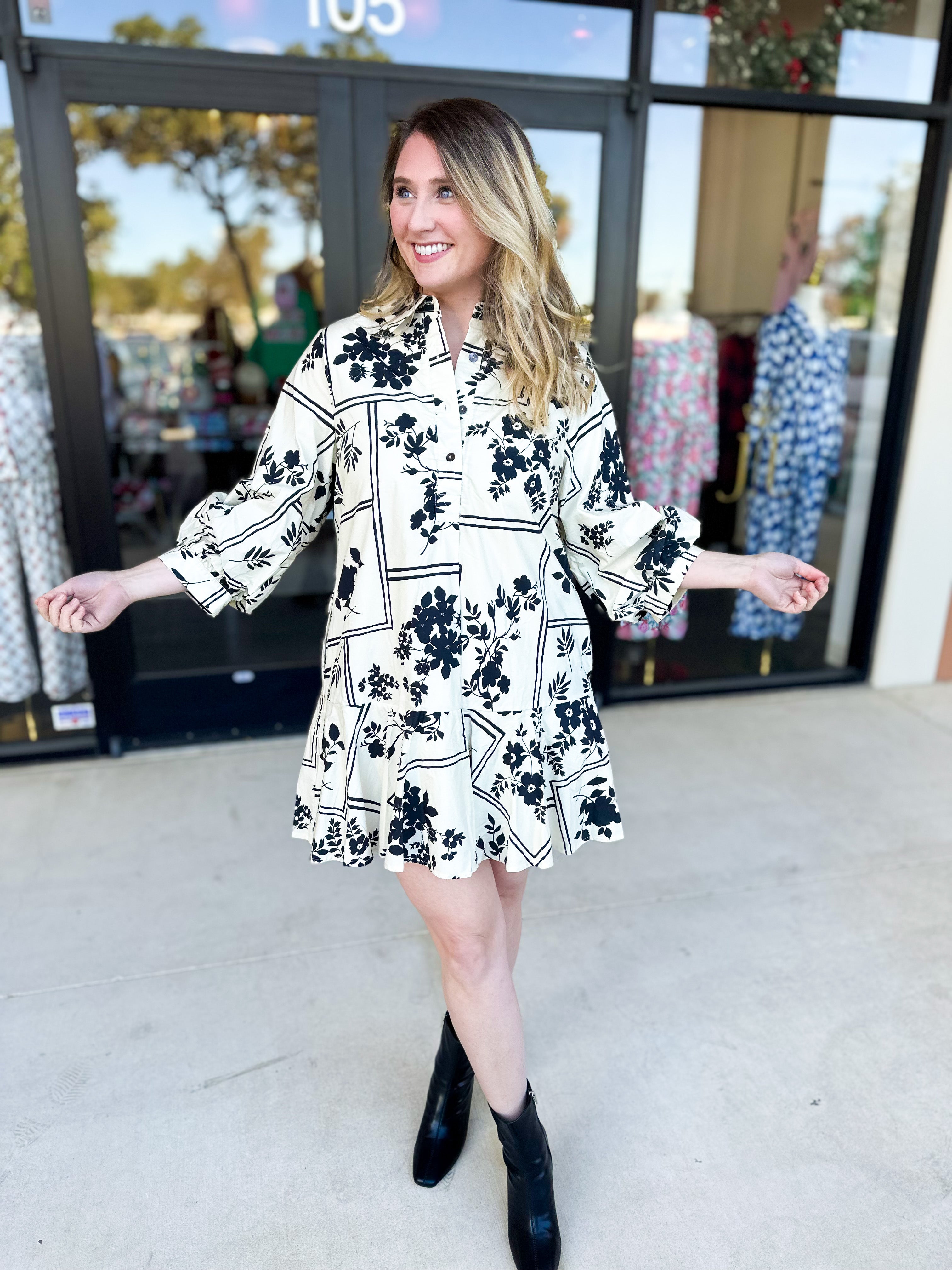 The Jolie Mini Dress - Ivory-510 Mini-ENTRO-July & June Women's Fashion Boutique Located in San Antonio, Texas