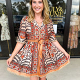 Charcoal Boho Mini Dress-510 Mini-ENTRO-July & June Women's Fashion Boutique Located in San Antonio, Texas