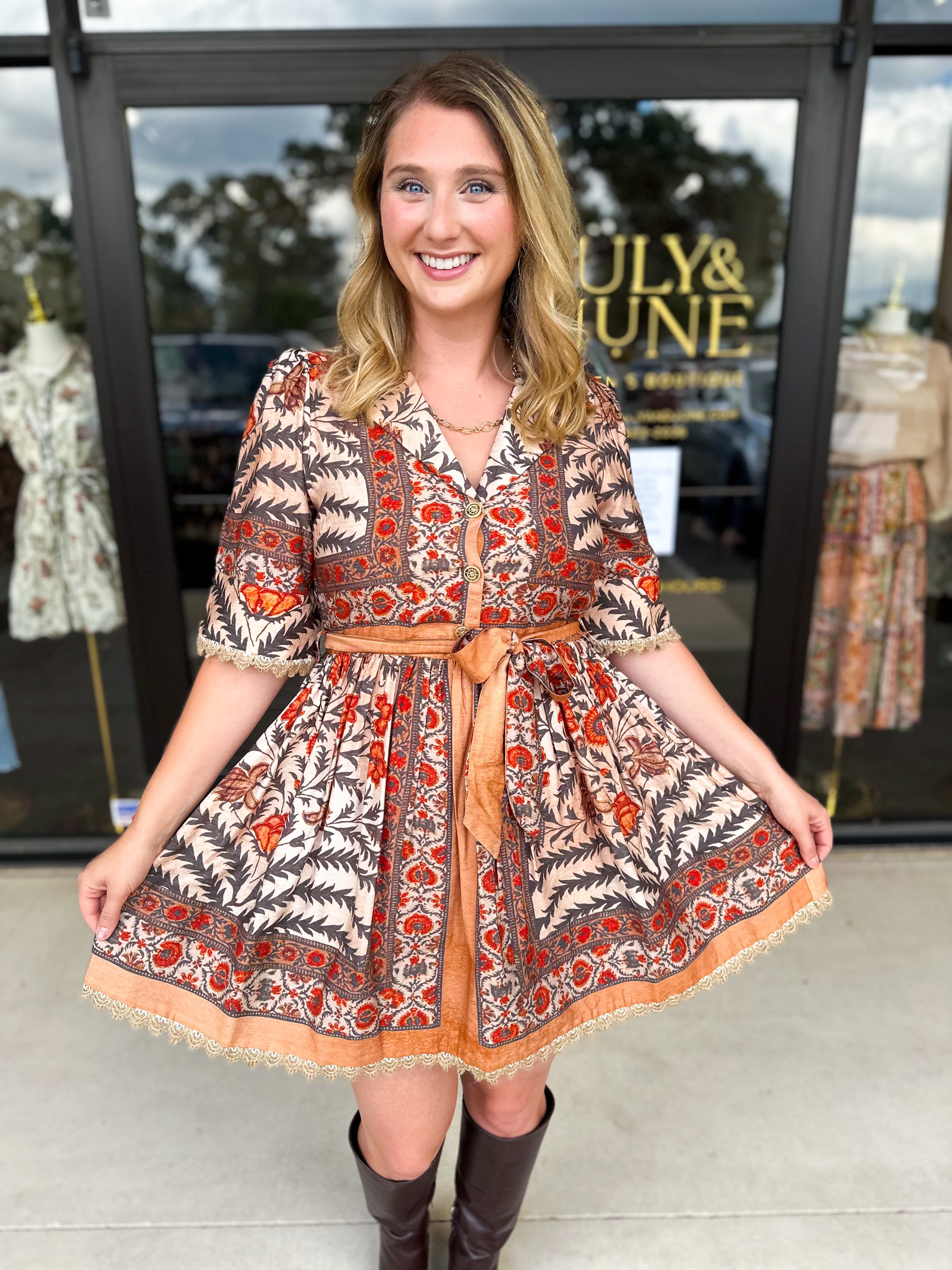 Charcoal Boho Mini Dress-510 Mini-ENTRO-July & June Women's Fashion Boutique Located in San Antonio, Texas