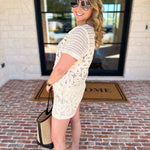 Luxe Crochet Knit Shorts Set-200 Fashion Blouses-SKIES ARE BLUE-July & June Women's Fashion Boutique Located in San Antonio, Texas