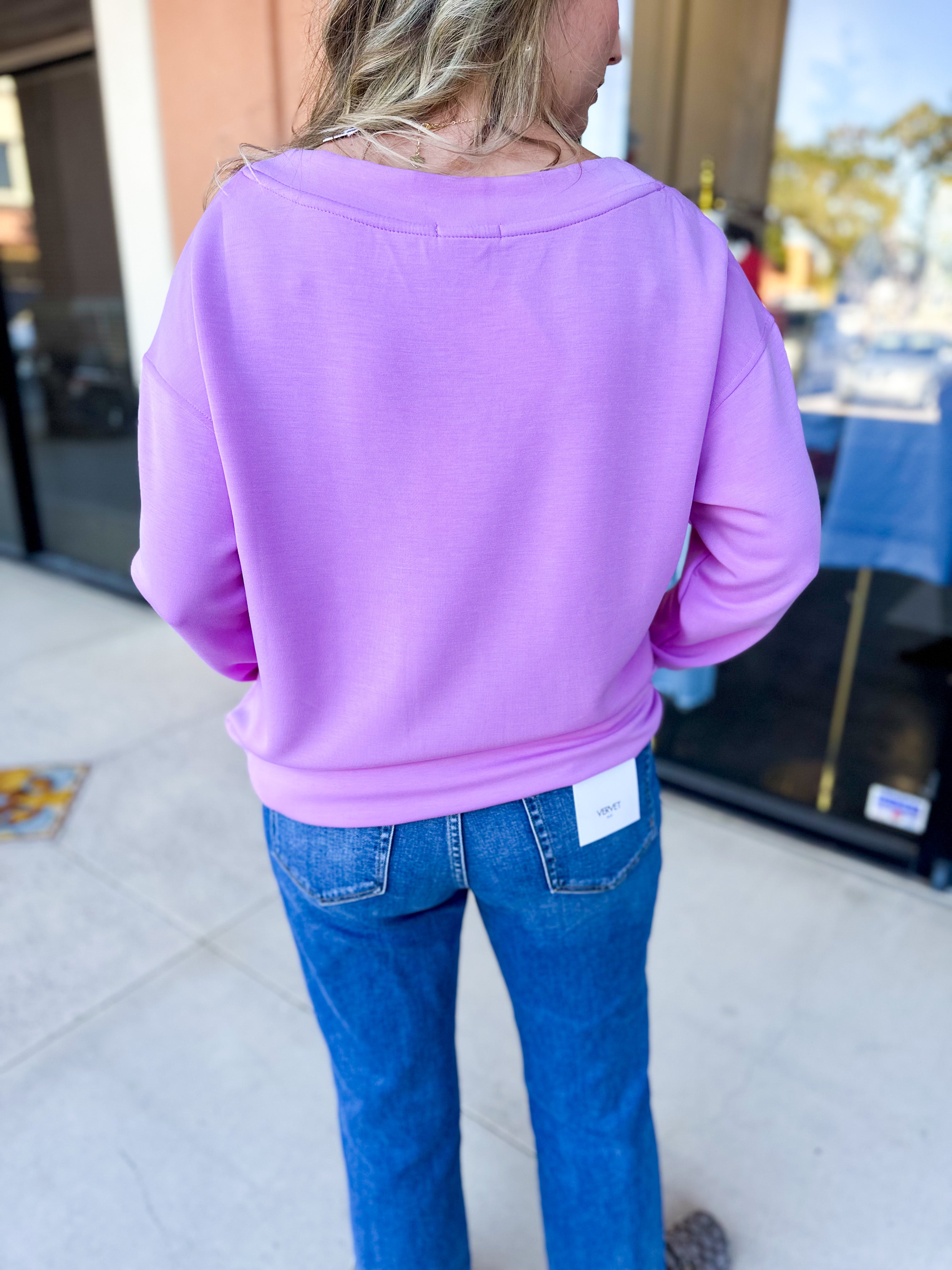 Mary Square - Hazel Long Sleeve - Orchid-210 Casual Blouses-MARY SQUARE-July & June Women's Fashion Boutique Located in San Antonio, Texas