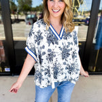 The Briar Blouse - Navy-200 Fashion Blouses-ENTRO-July & June Women's Fashion Boutique Located in San Antonio, Texas
