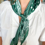 Paisley Square Scarf - Green-130 ACCESSORIES-SHIRALEAH-July & June Women's Fashion Boutique Located in San Antonio, Texas