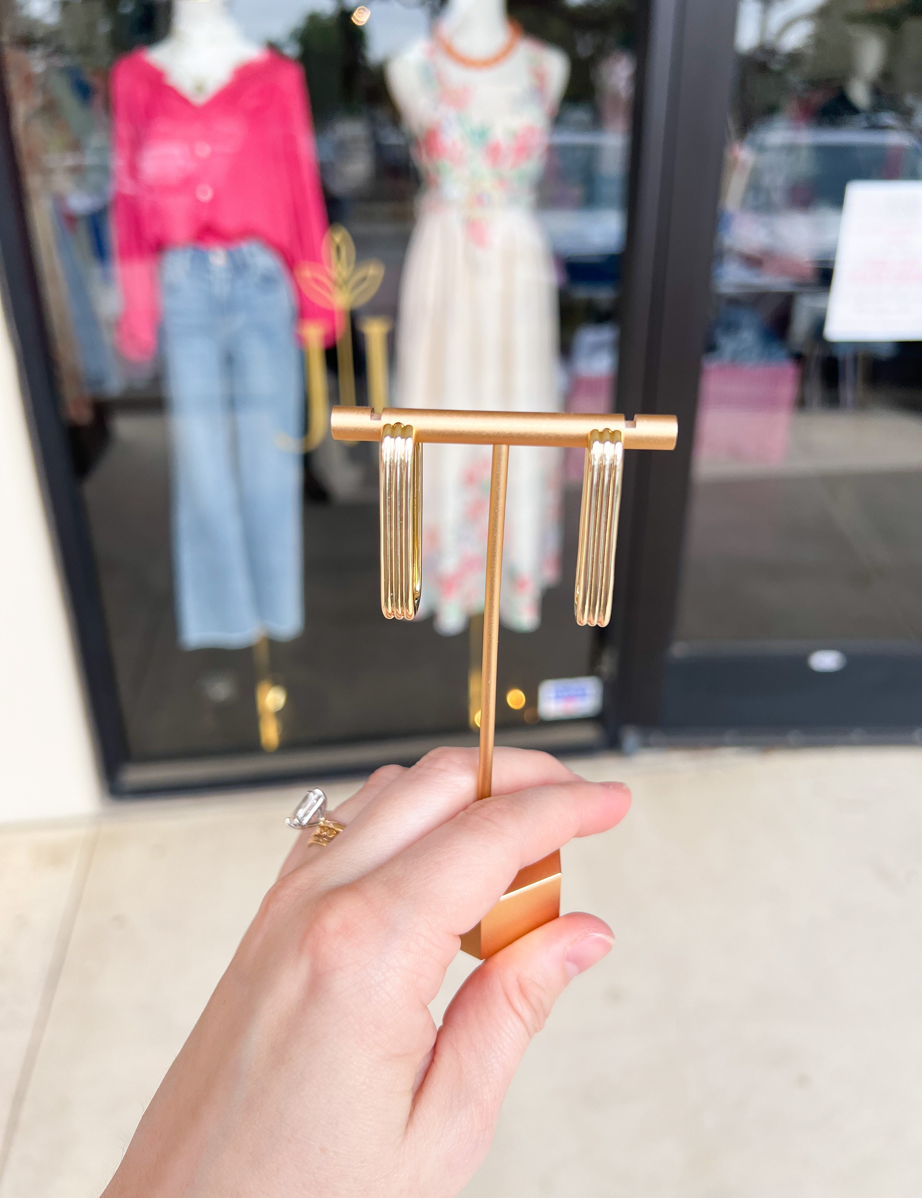 Natalie Wood - Strata Huggie Earrings - Gold-110 Jewelry & Hair-Natalie Wood-July & June Women's Fashion Boutique Located in San Antonio, Texas