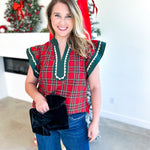 Classy Christmas Blouse-200 Fashion Blouses-ENTRO-July & June Women's Fashion Boutique Located in San Antonio, Texas