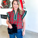Classy Christmas Blouse-200 Fashion Blouses-ENTRO-July & June Women's Fashion Boutique Located in San Antonio, Texas
