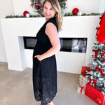 Elegant Lace Midi Dress - Black-500 Midi-FATE-July & June Women's Fashion Boutique Located in San Antonio, Texas