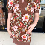 The Julia Mini Dress - Brown-510 Mini-ENTRO-July & June Women's Fashion Boutique Located in San Antonio, Texas