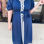 THML - Navy Midi Dress-500 Midi-THML-July & June Women's Fashion Boutique Located in San Antonio, Texas