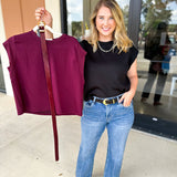Casual Chic Tee - Merlot-210 Casual Blouses-ENTRO-July & June Women's Fashion Boutique Located in San Antonio, Texas