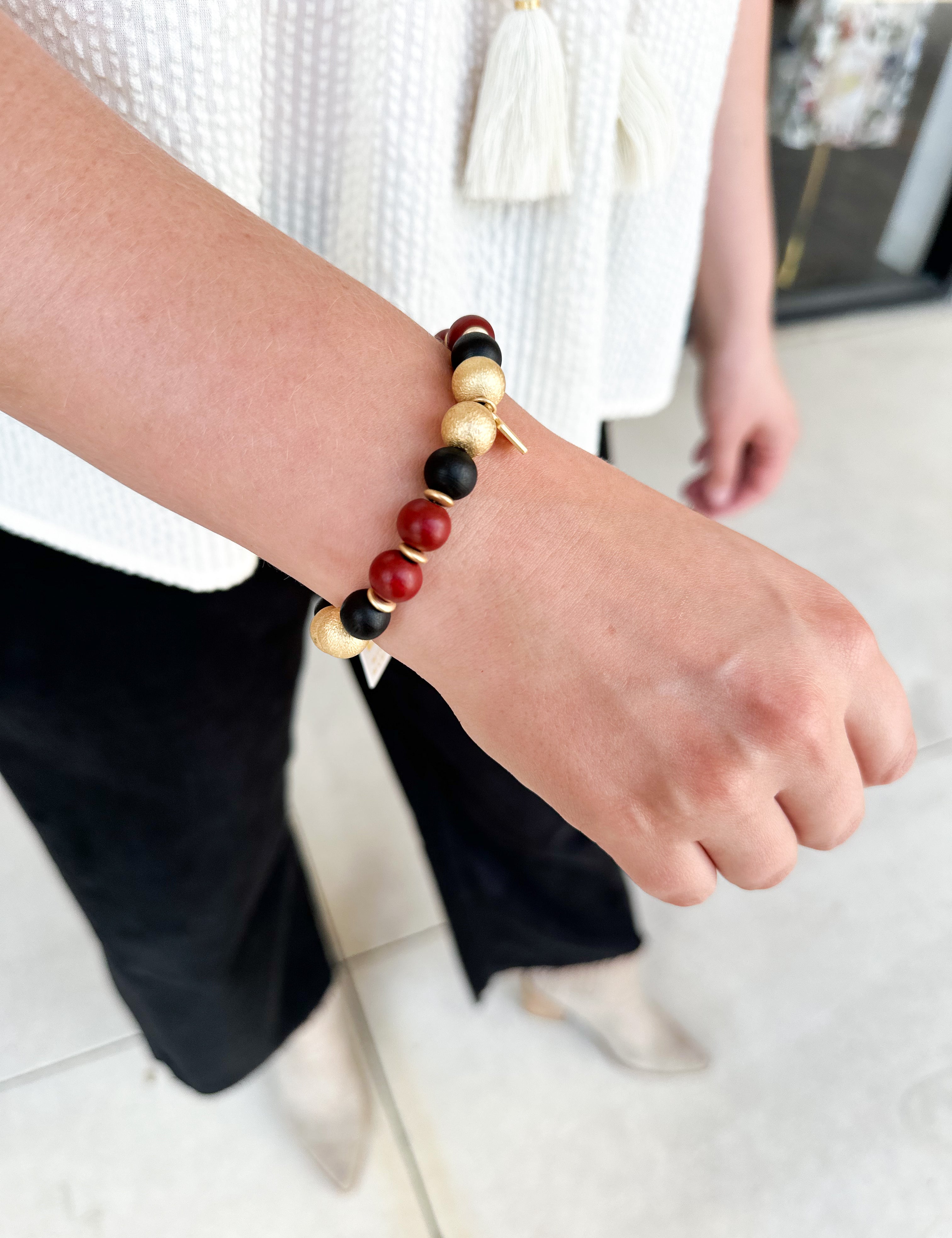 Michelle McDowell - Nori Bracelet - Garnet & Black-110 Jewelry & Hair-Michelle McDowell-July & June Women's Fashion Boutique Located in San Antonio, Texas