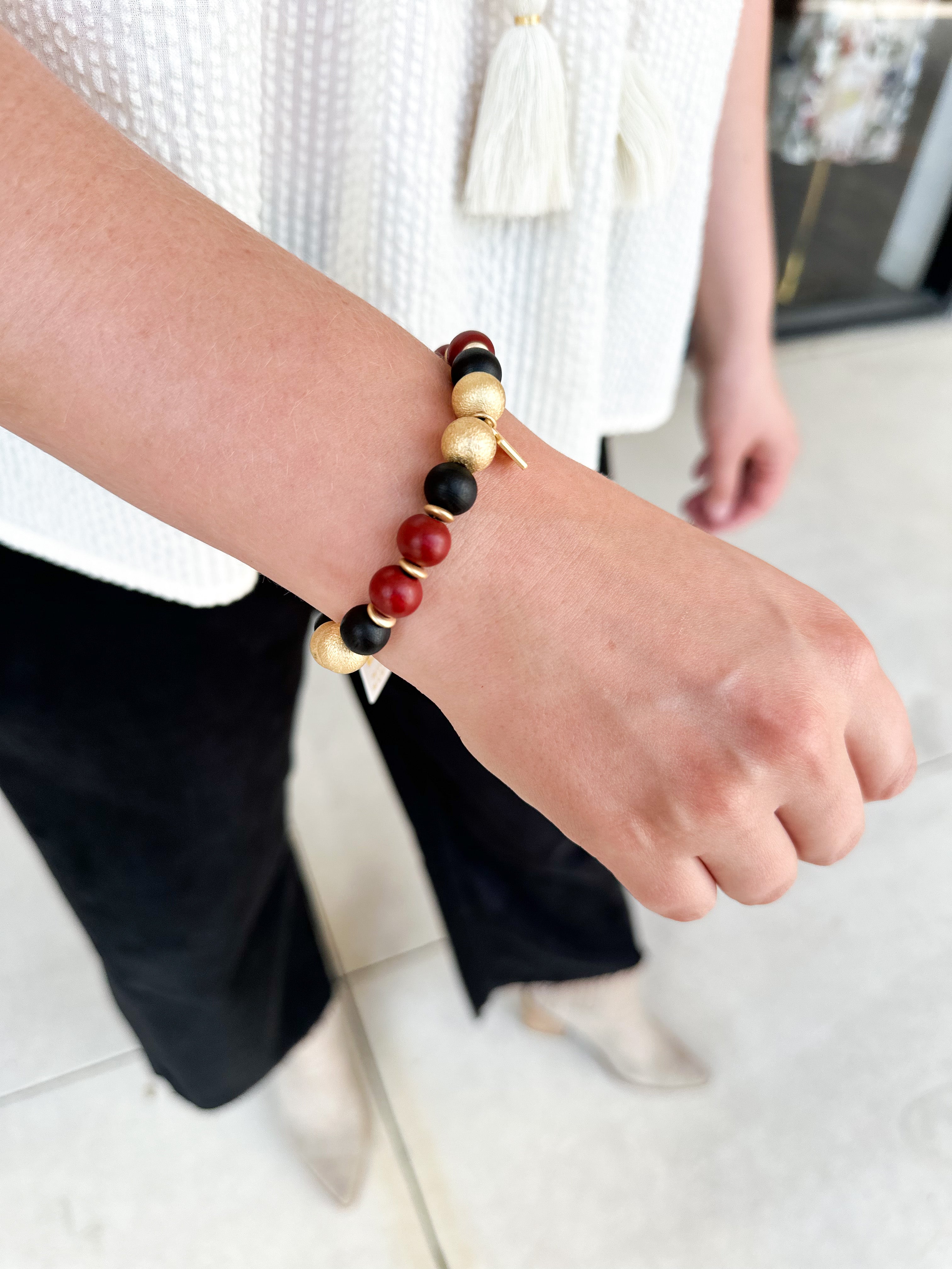 Michelle McDowell - Nori Bracelet - Garnet & Black-110 Jewelry & Hair-Michelle McDowell-July & June Women's Fashion Boutique Located in San Antonio, Texas