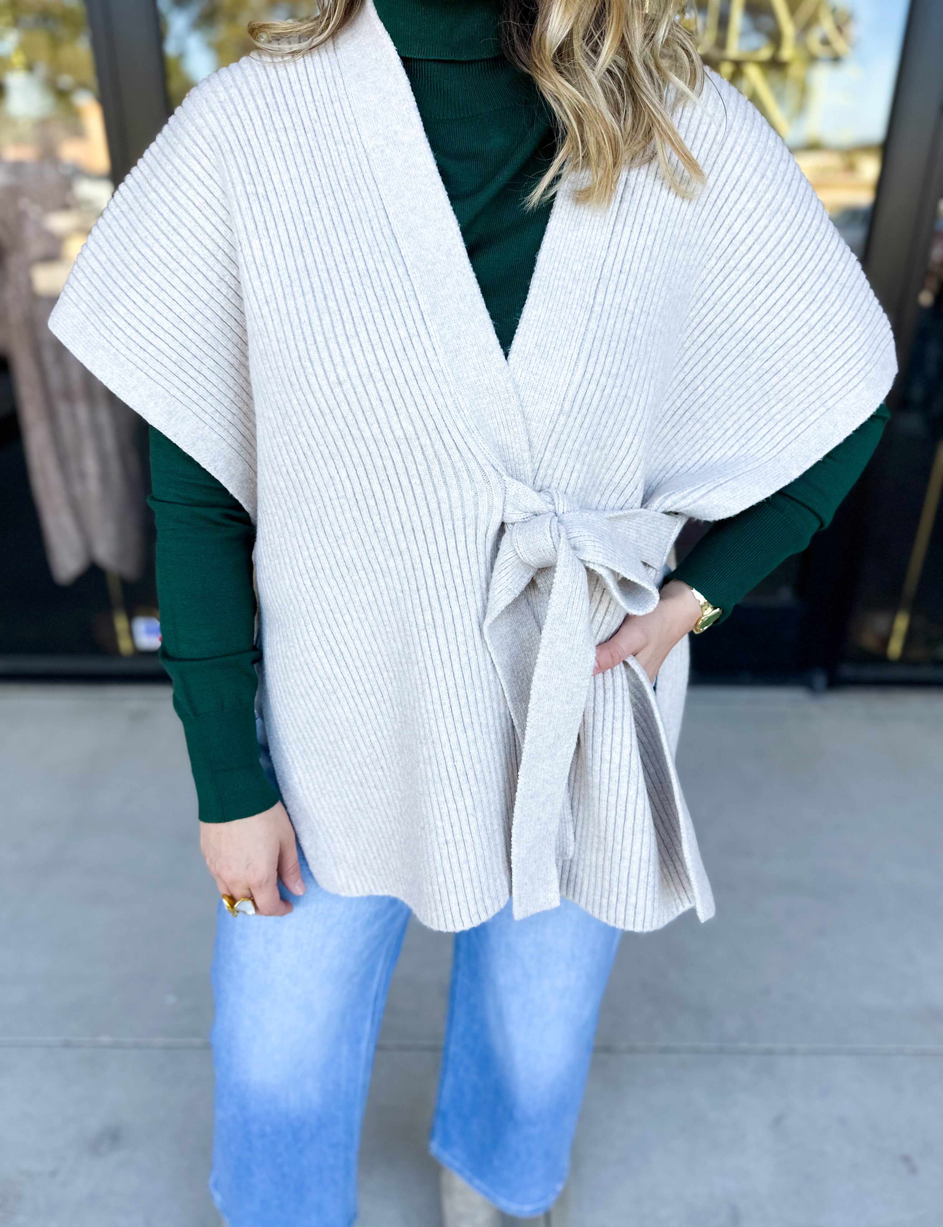 THML - Chic Knit Cardigan Wrap - Cream-230 Sweaters/Cardis-THML-July & June Women's Fashion Boutique Located in San Antonio, Texas