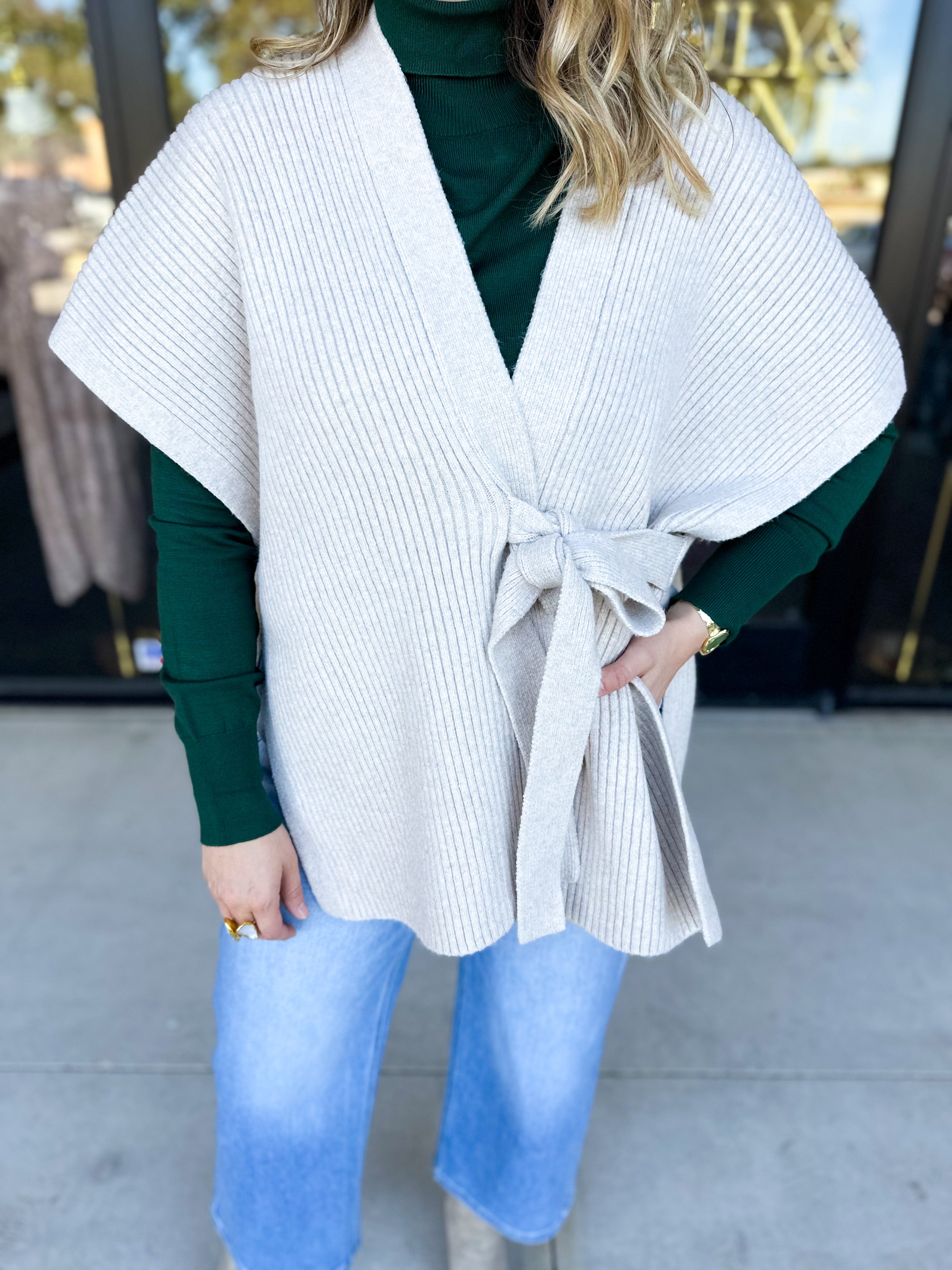 THML - Chic Knit Cardigan Wrap - Cream-230 Sweaters/Cardis-THML-July & June Women's Fashion Boutique Located in San Antonio, Texas