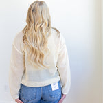American Vintage Knit Sweater Top - Cream-230 Sweaters/Cardis-JODIFL-July & June Women's Fashion Boutique Located in San Antonio, Texas